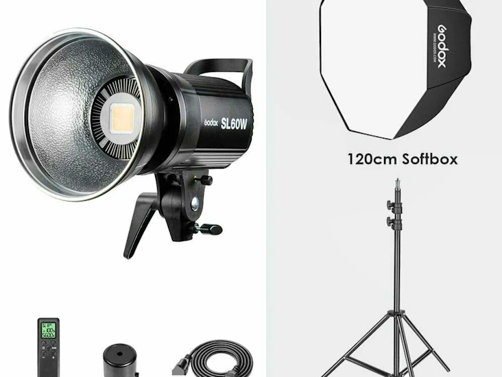 Godox sl-60w continuous light + 120cm softbox + light stand