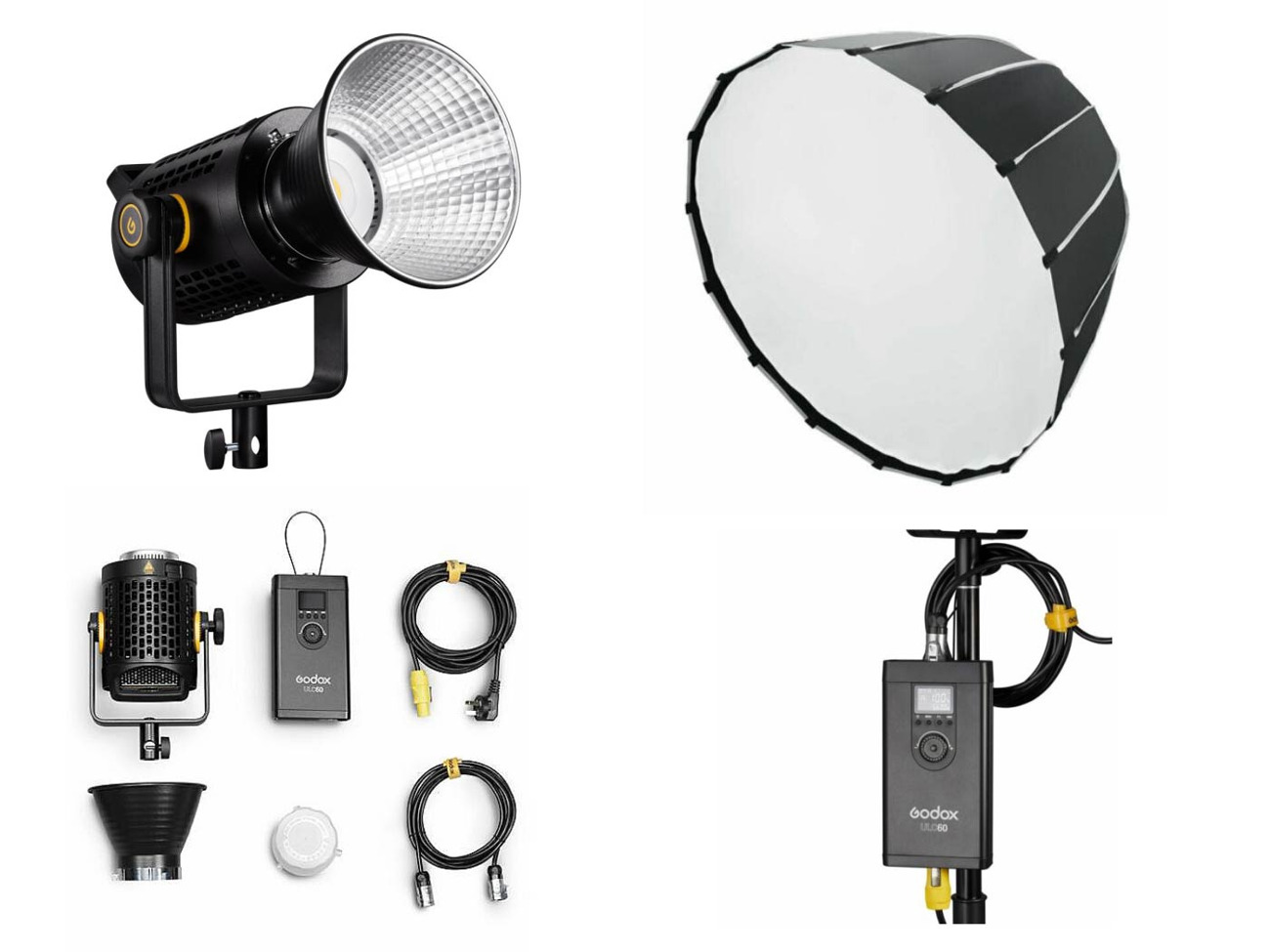 Godox ul60 fanless led + 90cm softbox