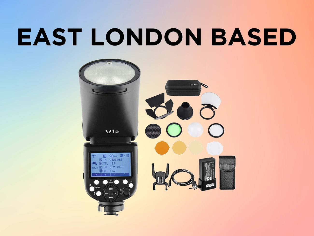 Godox v1-c hot shoe flash with ak-r1 accessories kit  