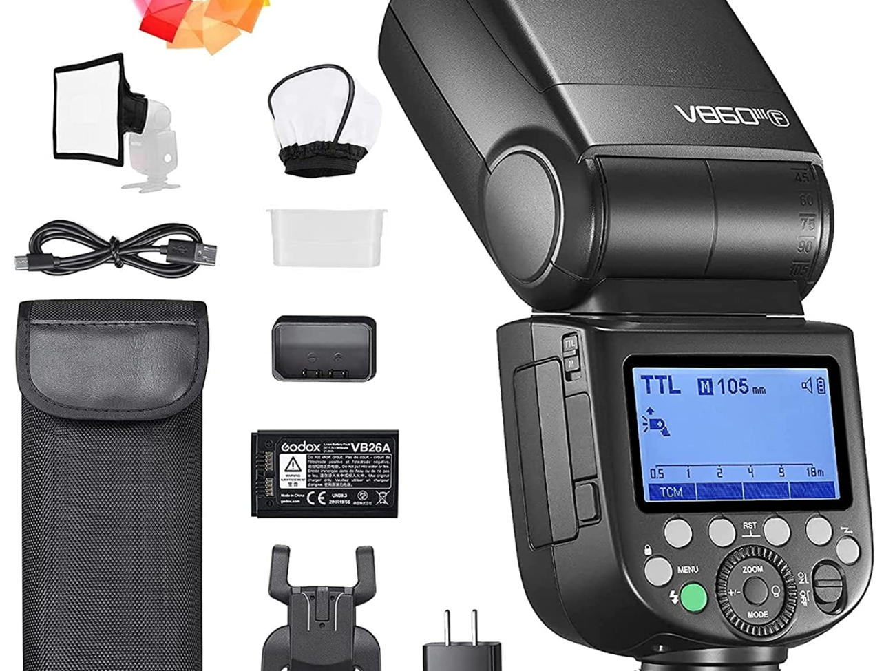 Godox v860iii flash speedlite + mini modifier soft box