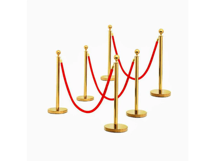 Vip stanchions gold and red