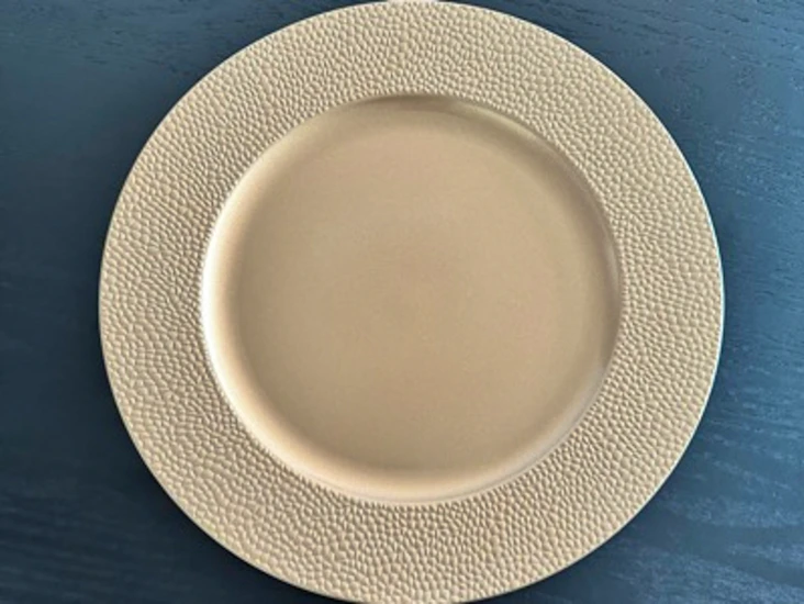 Gold hammered charger plates