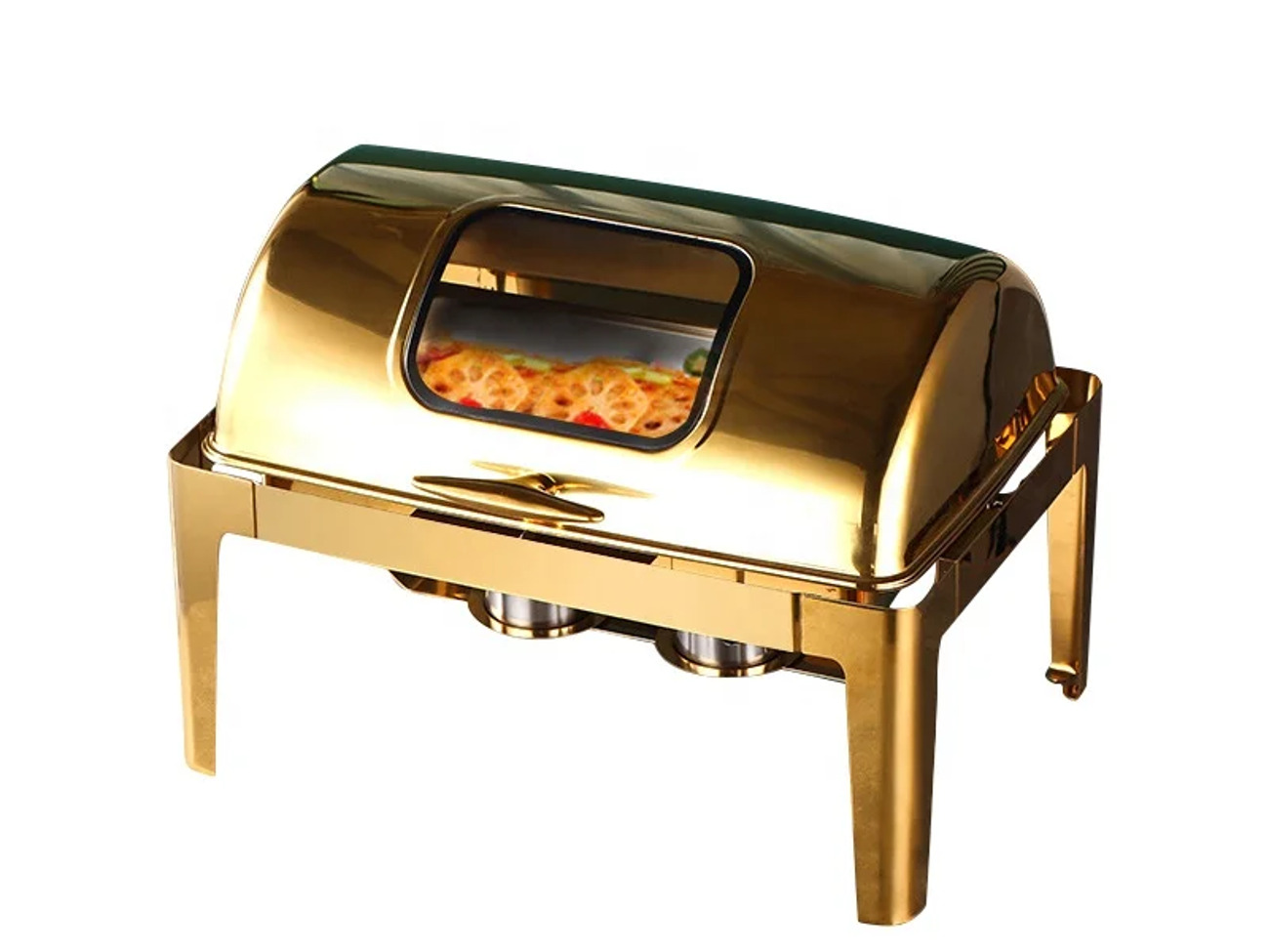 Gold roll top chaffing dishes - 10 quart