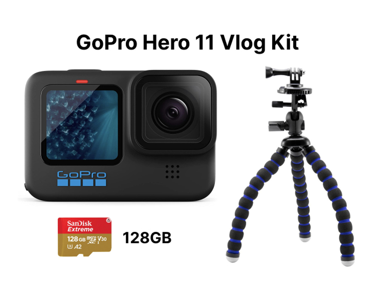 Gopro hero 11 + vlog accessories (tripod)