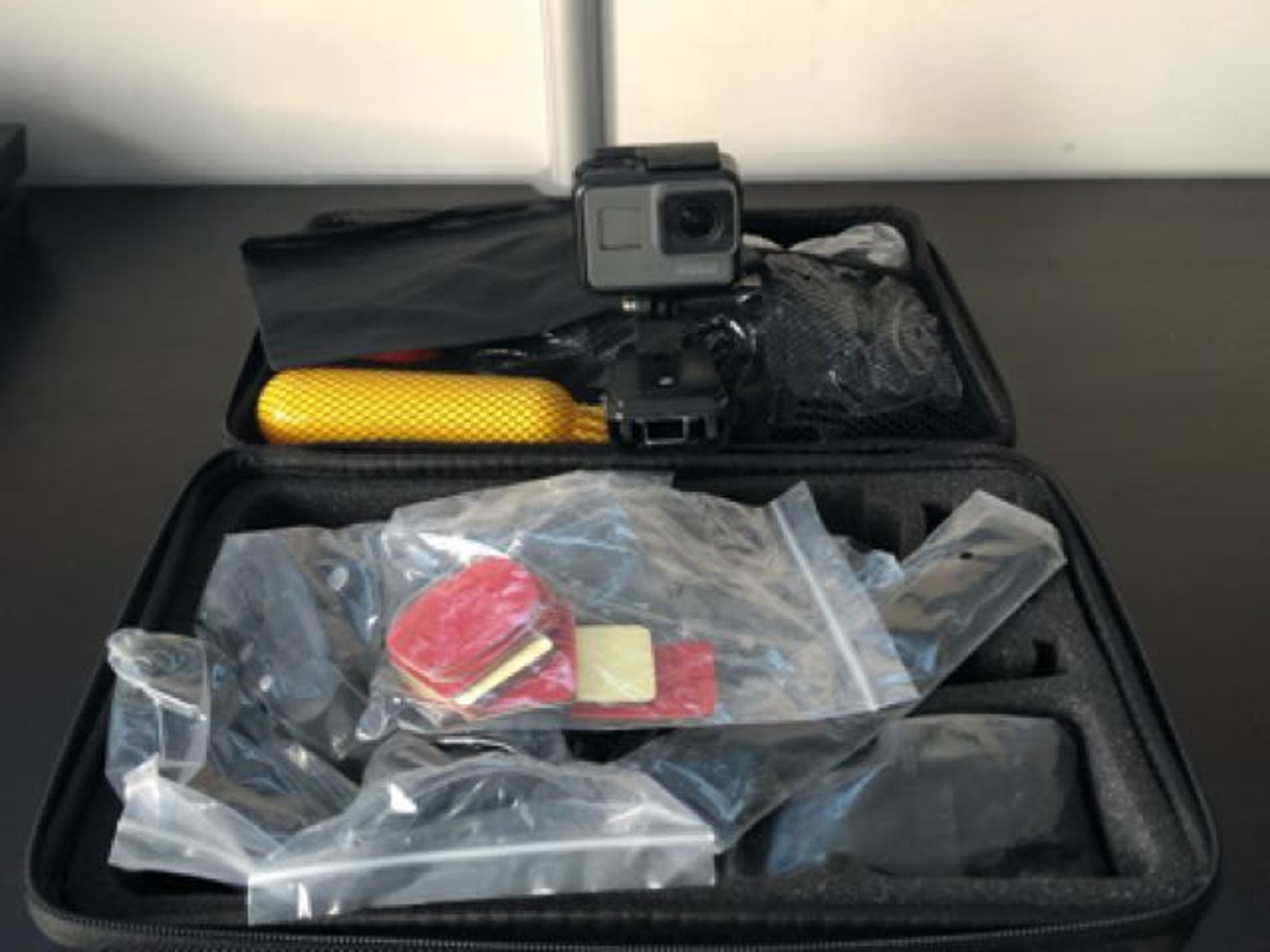 Gopro hero 5 plus accessories and a 64gb micro sd card