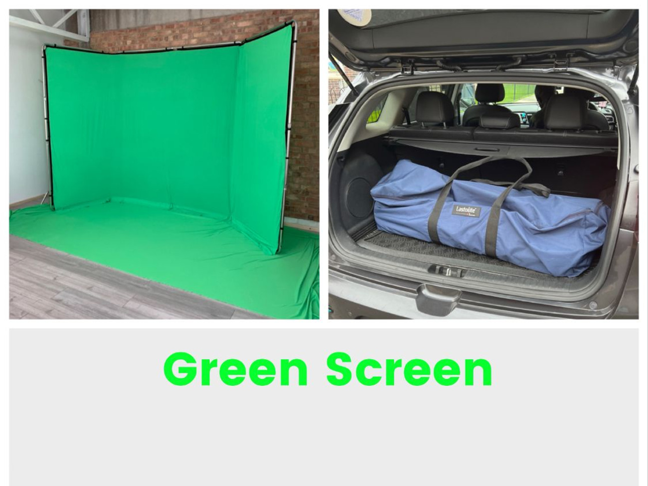 Green screen 4m chromakey backdrop + floor camera studio fx