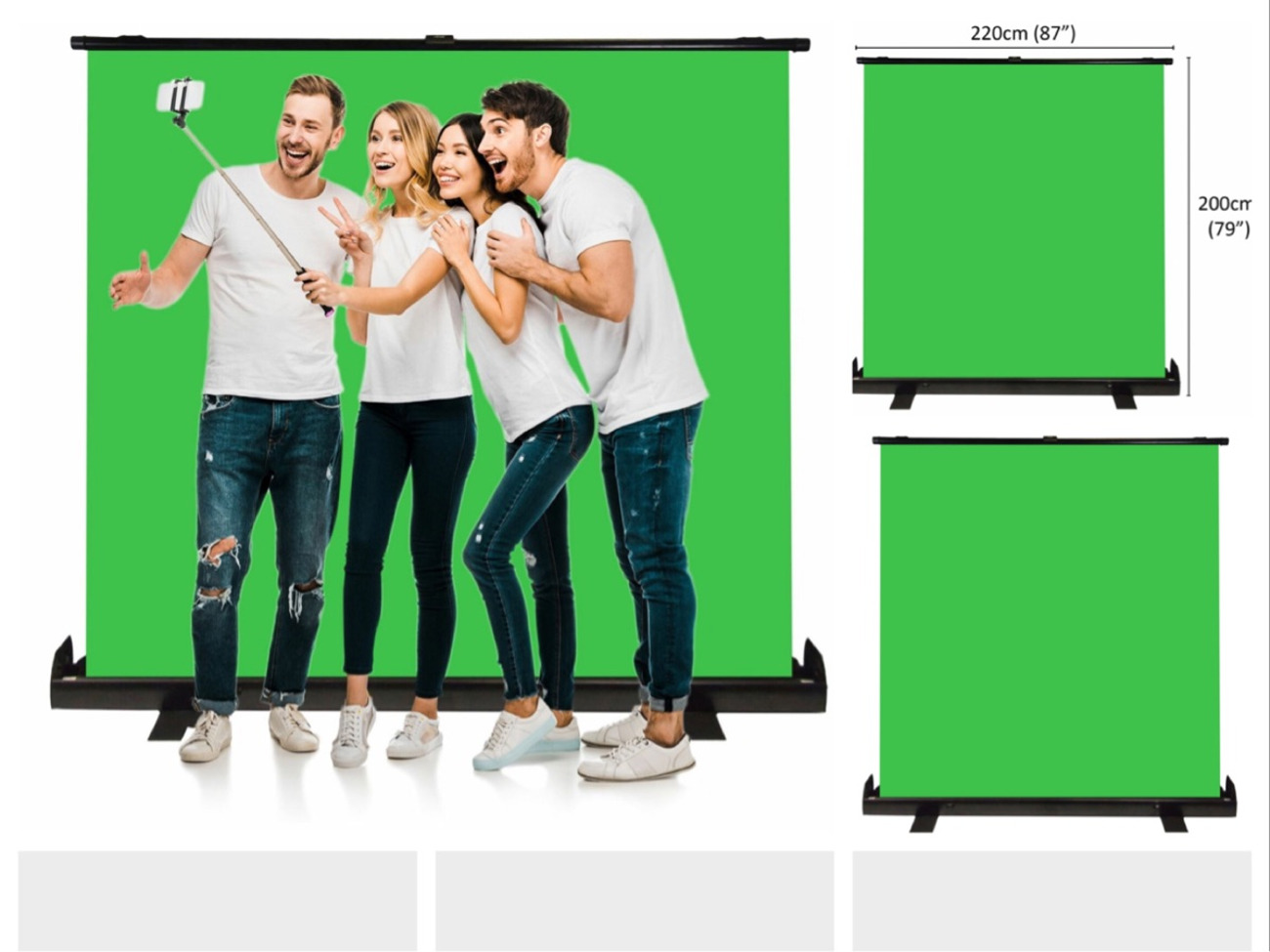 Green screen 87” backdrop photo video podcast studio