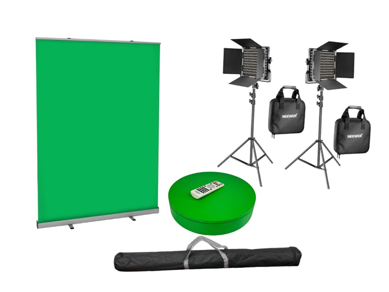 Green screen motorized turntable 360 fx video studio kit chroma key