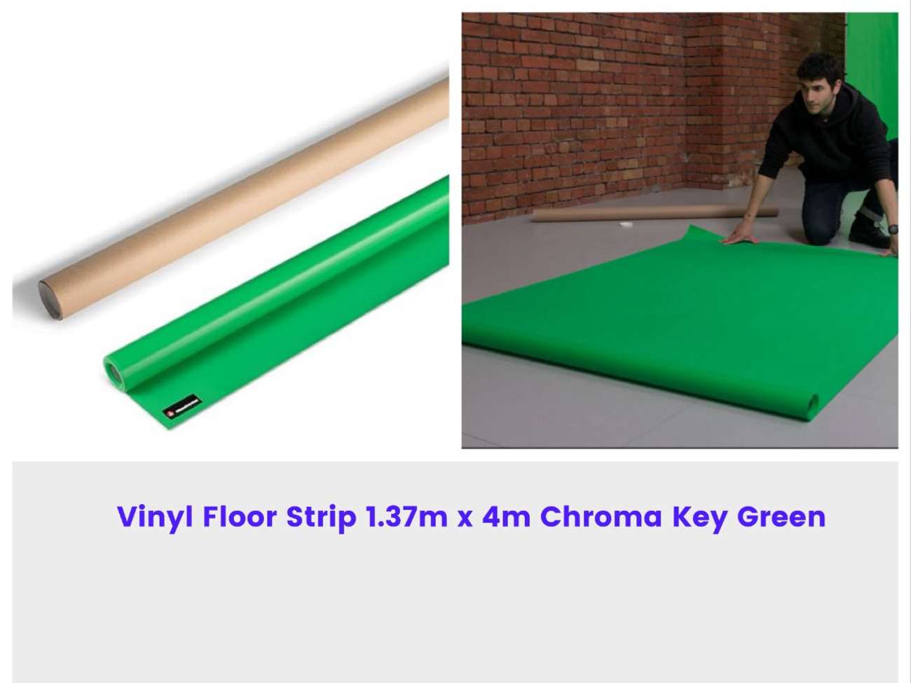 Green screen vinyl floor strip 1.37m x 4m chroma key 