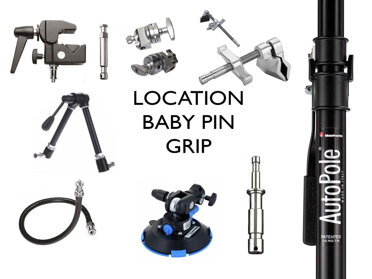 Grip, baby pin , super clamp, 16mm, spigot, autopole 