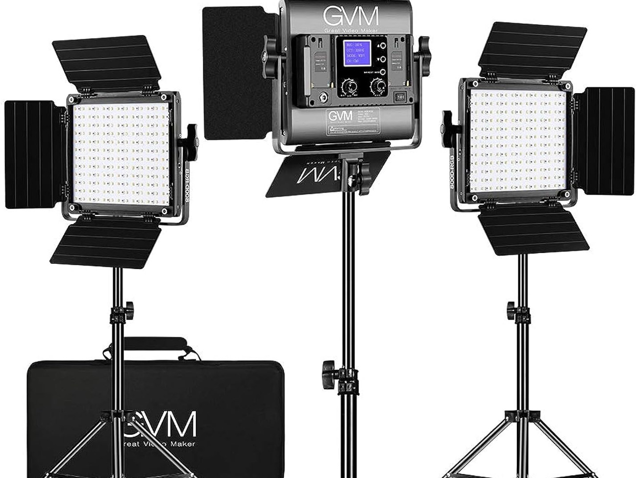 Gvm 800d rgb led video lighting kit (x3)