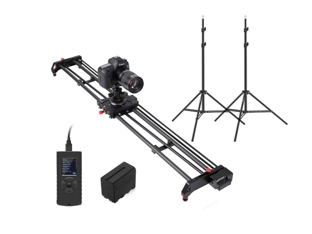 Gvm motorised camera slider 48 inch with 2x support stands