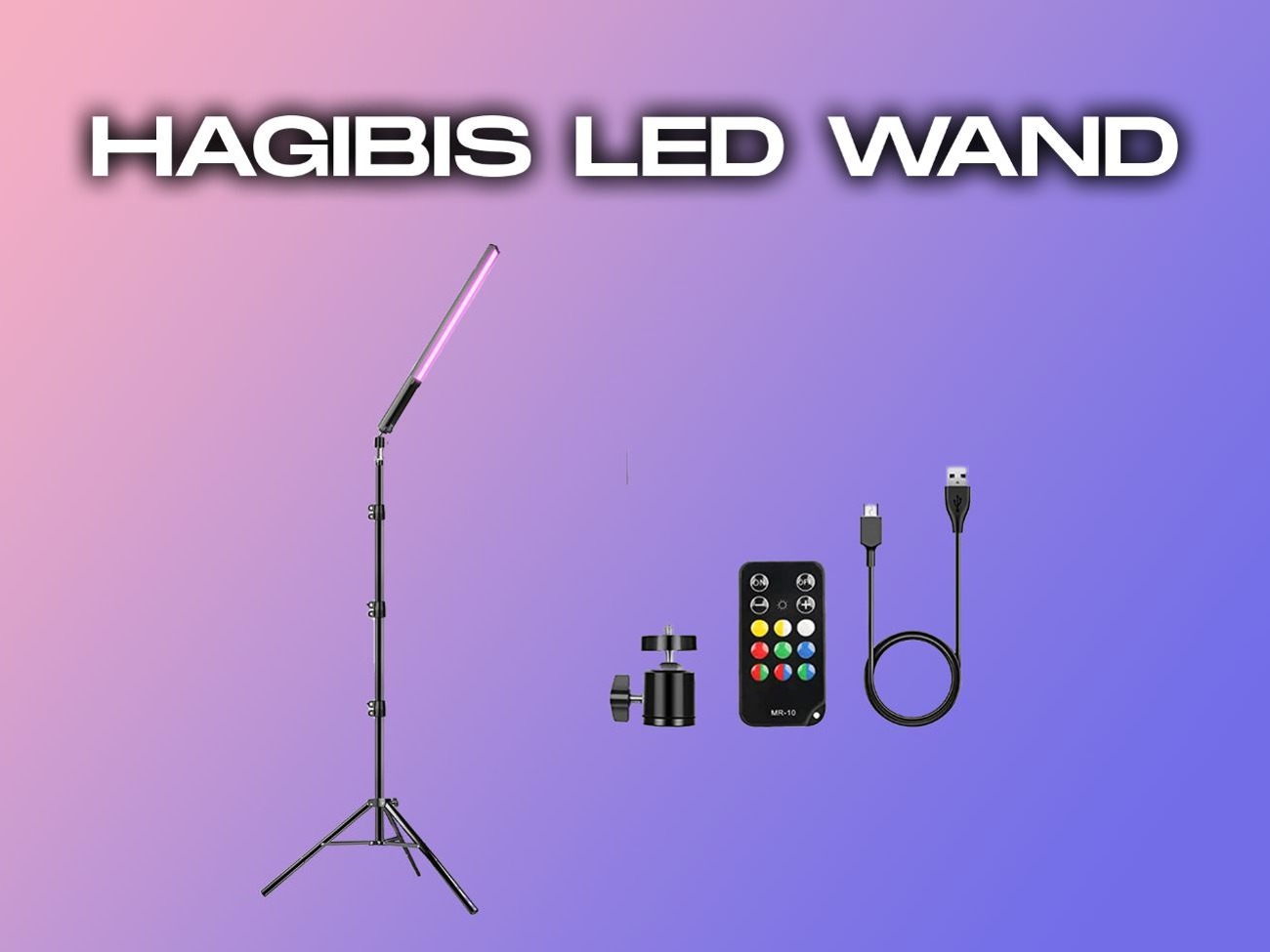 Hagibis rgb handheld led video light wand