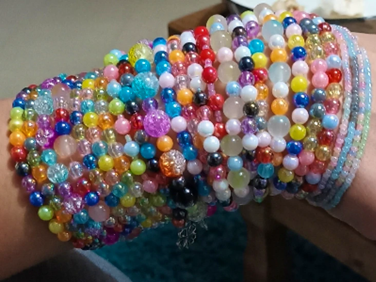 Hand made bracelets seriously stunning colours.