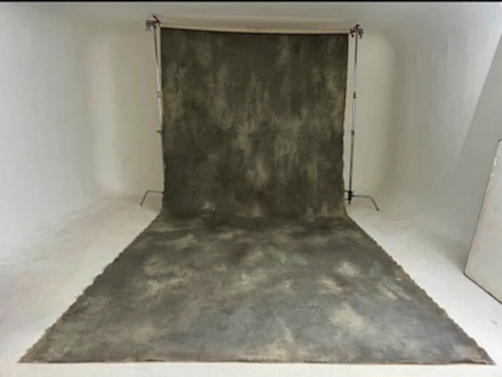 Hand painted canvas backdrop 9’x20’feet (2.7x6m) - warm grey
