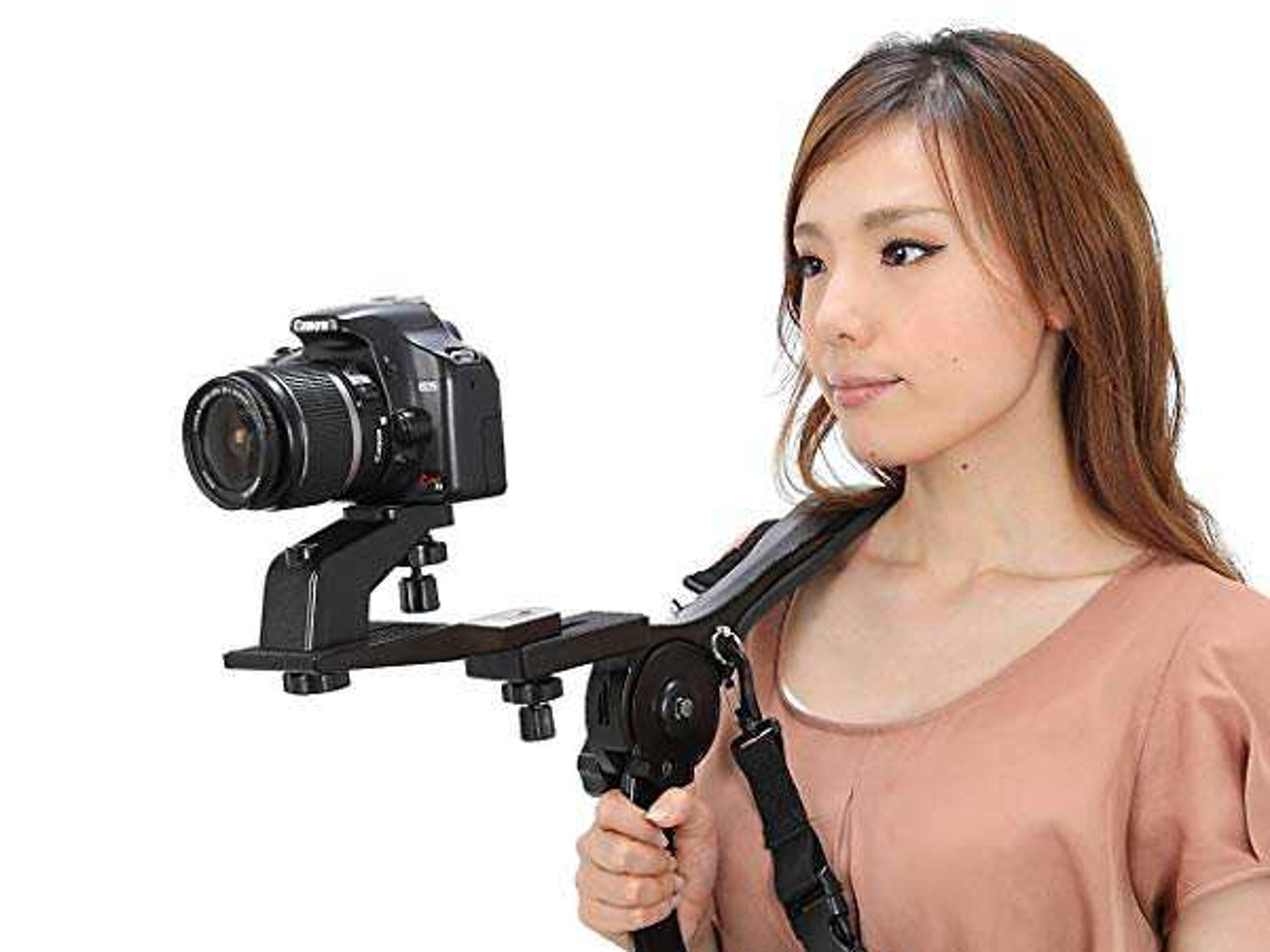 Hands free camera shoulder mount stabilizer 