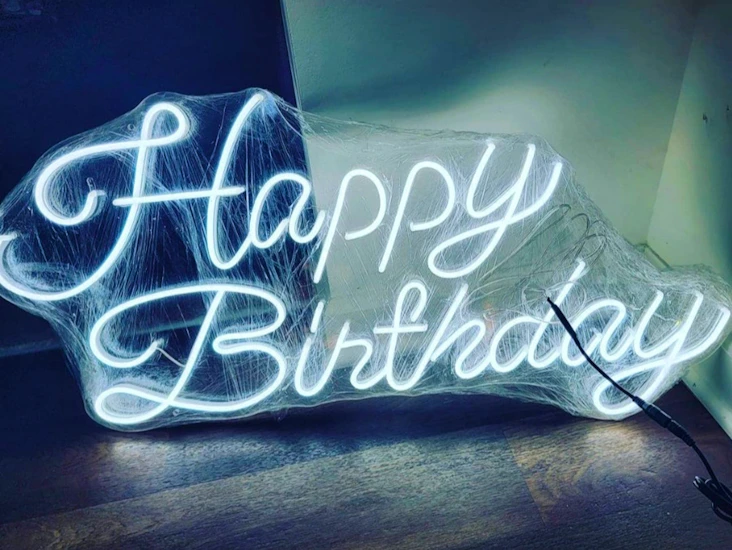 Happy birthday neon sign