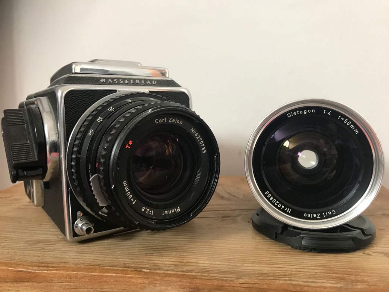 Hasselblad 500 c/m with 50 & 80mm lenses. (cheap weekly rentals)
