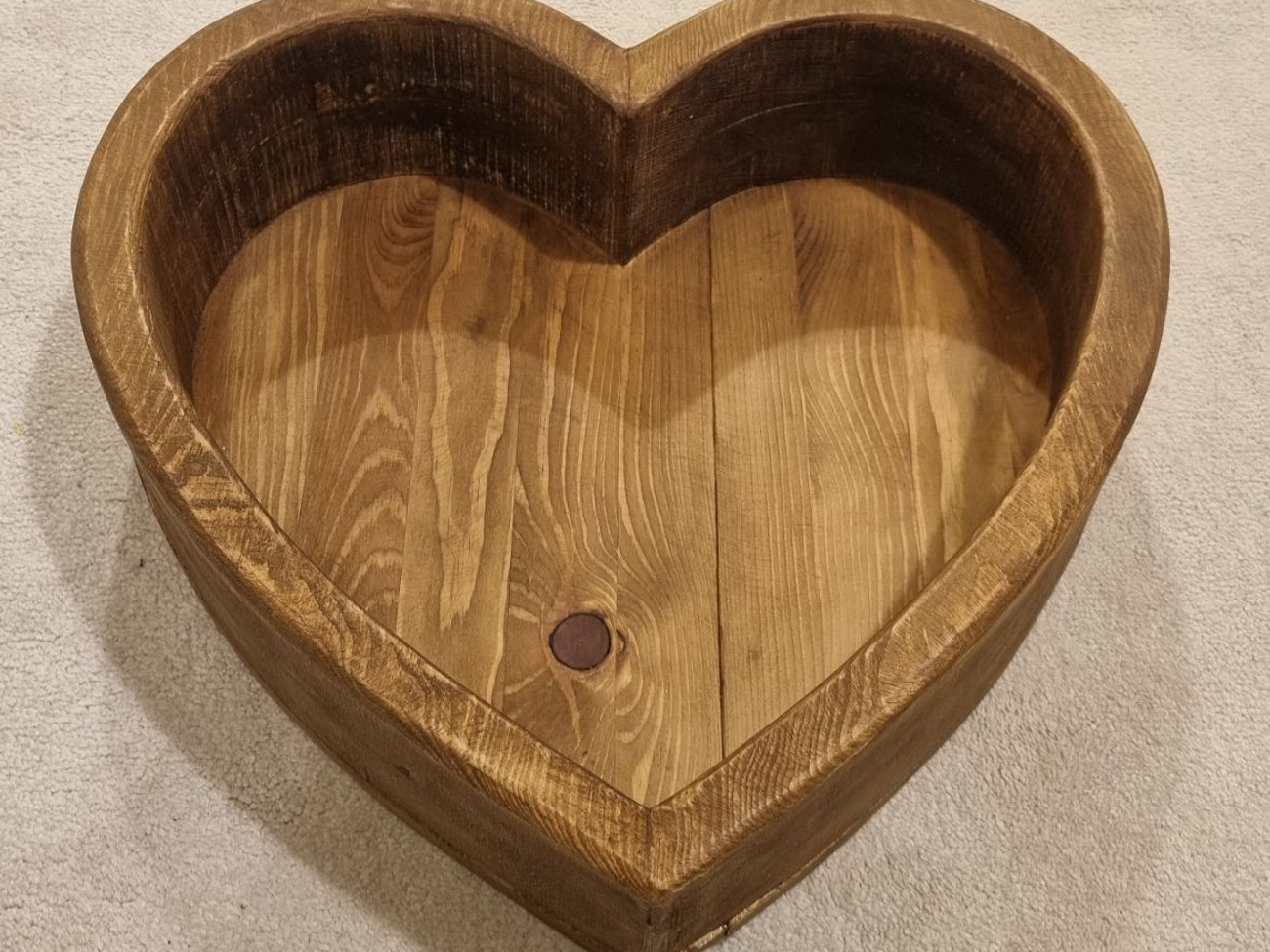 Heart-shaped wooden box for newborn photography