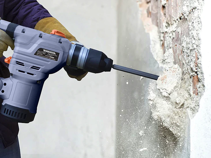 Heavy duty 1500w sds + rotary hammer drill 7 bits chisels
