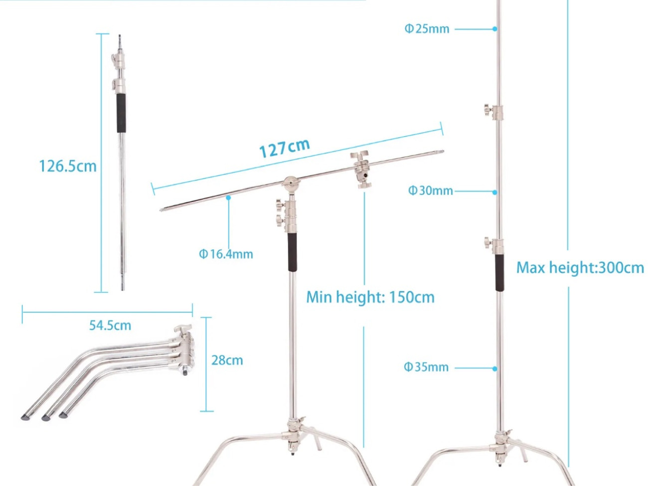 Heavy duty c stand x2