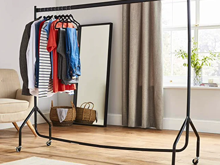 Heavy duty clothes garment rail 6ft long x 5ft tall