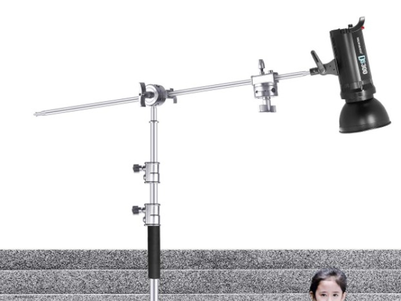 Heavy duty light stand with boom arm- c-type