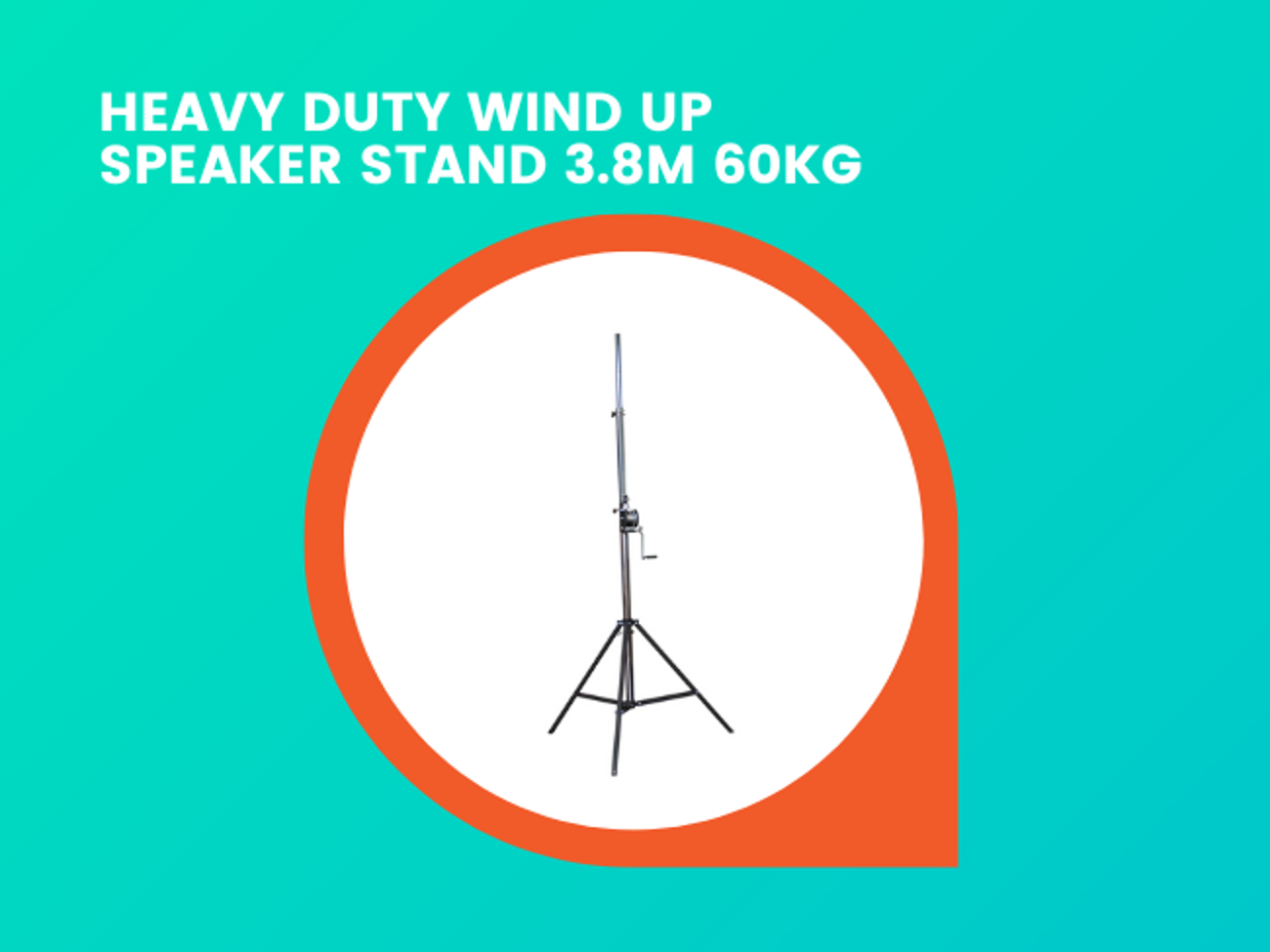 Heavy duty wind up speaker stand 3.8m 60kg