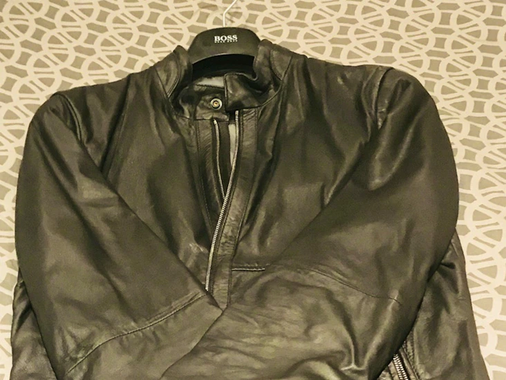 Hugo boss leather jacket - size medium