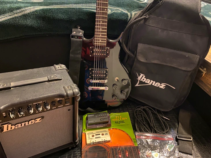 Ibanez gio gax 70 electric guitar, amp, tuner, etc