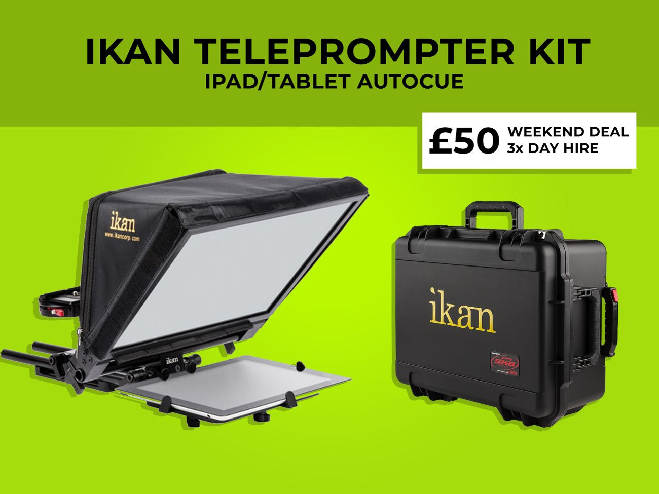 Ikan teleprompter professional ipad/tablet autocue kit
