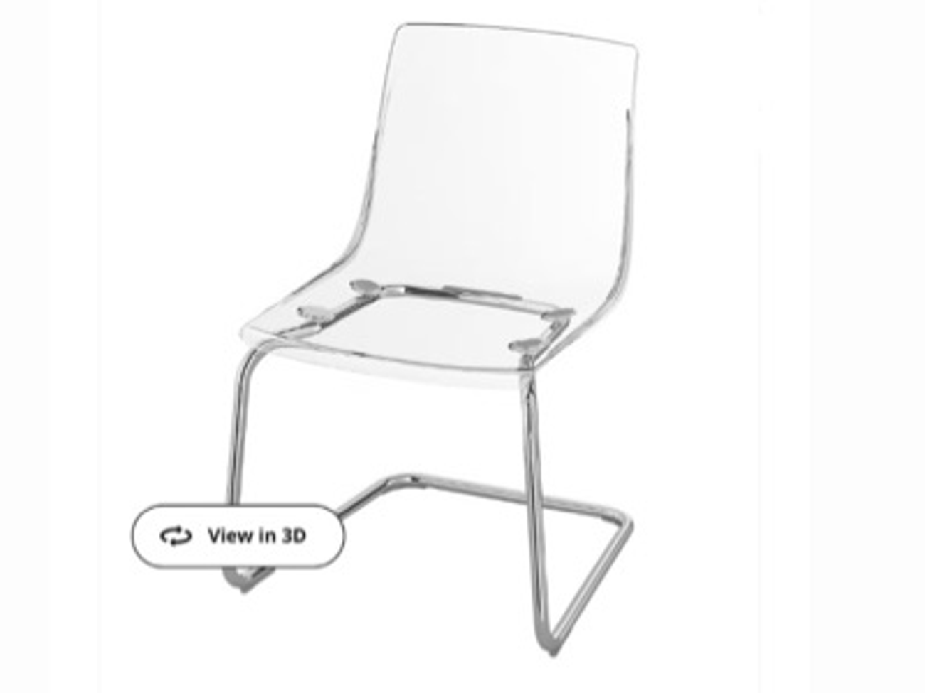 Ikea tobias clear dining room chairs x4