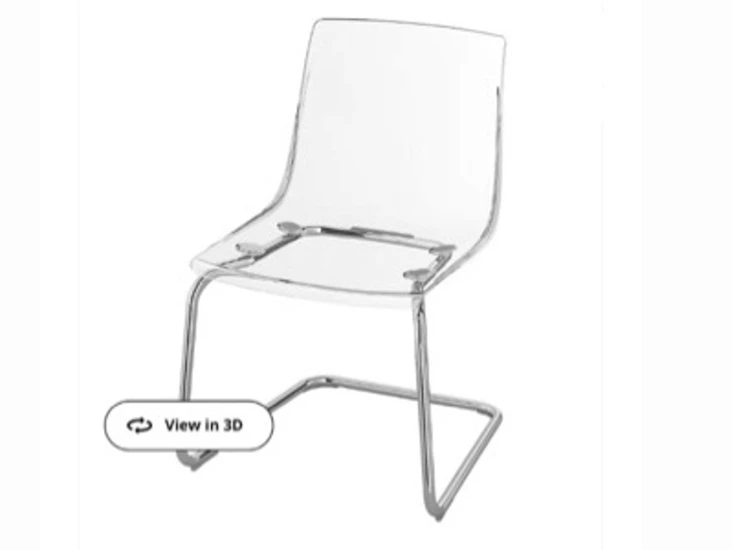 Ikea tobias clear dining room chairs x4