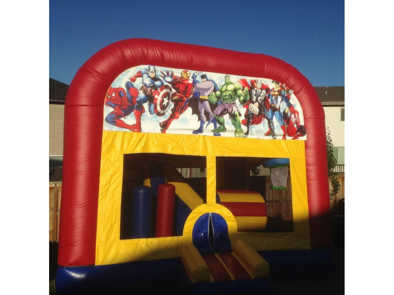Inflatable bounce castle - superheroes