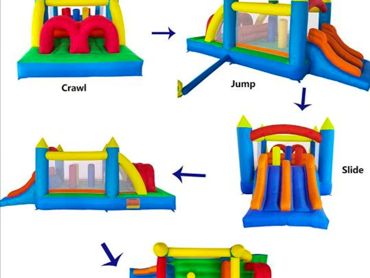 Inflatable bounce house obstacle course & climbing wall