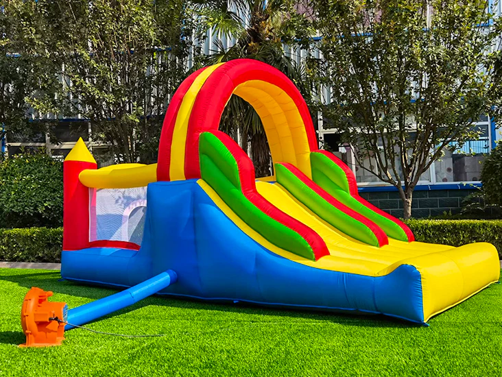 Inflatable bounce house with 2 slides & climbing wall