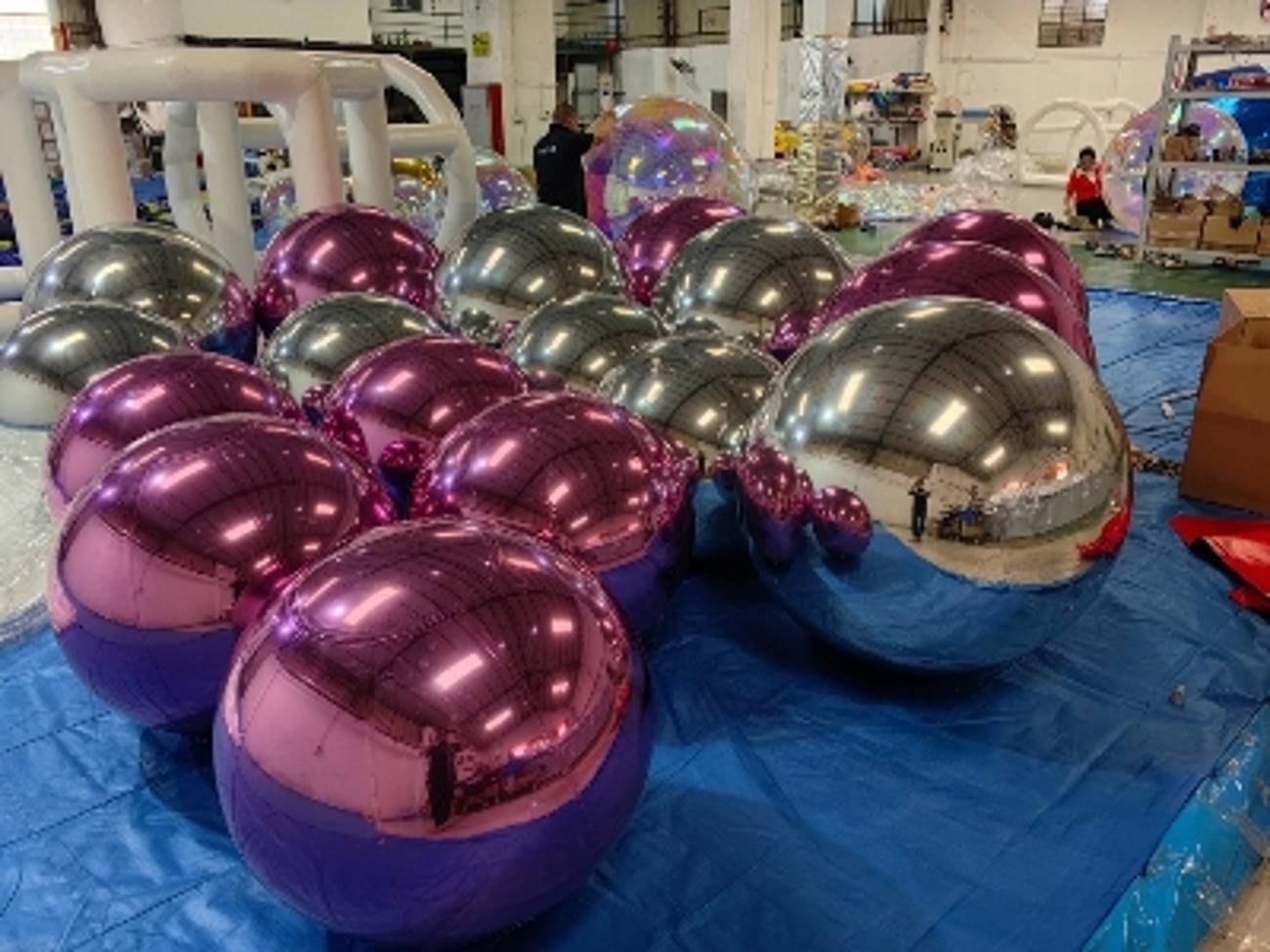 Inflatable mirror spheres x5 shiny metallic ball 