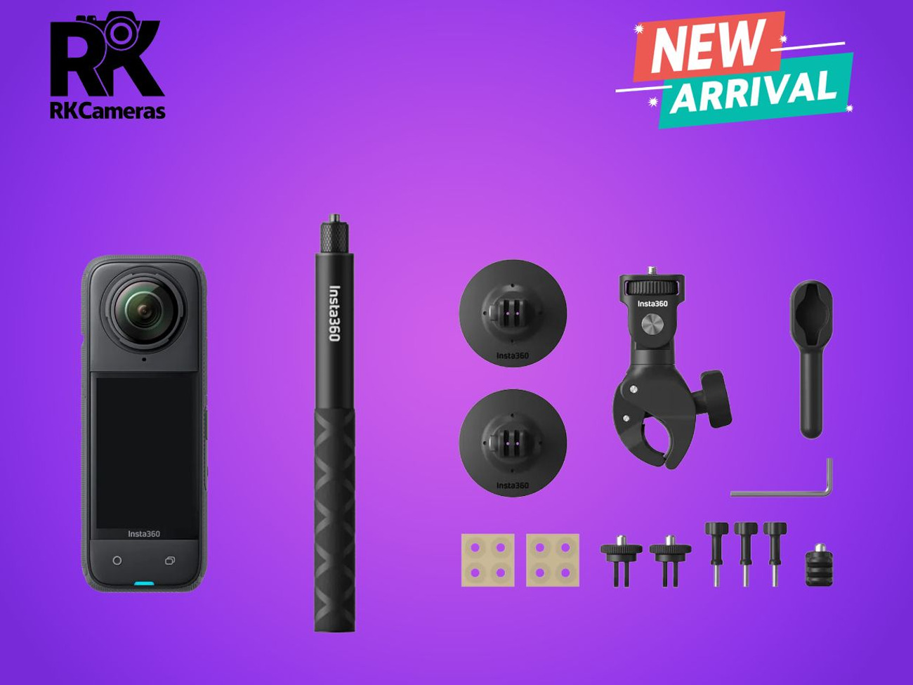 Insta360 x4 - 8k action camera w/ motorbike mount