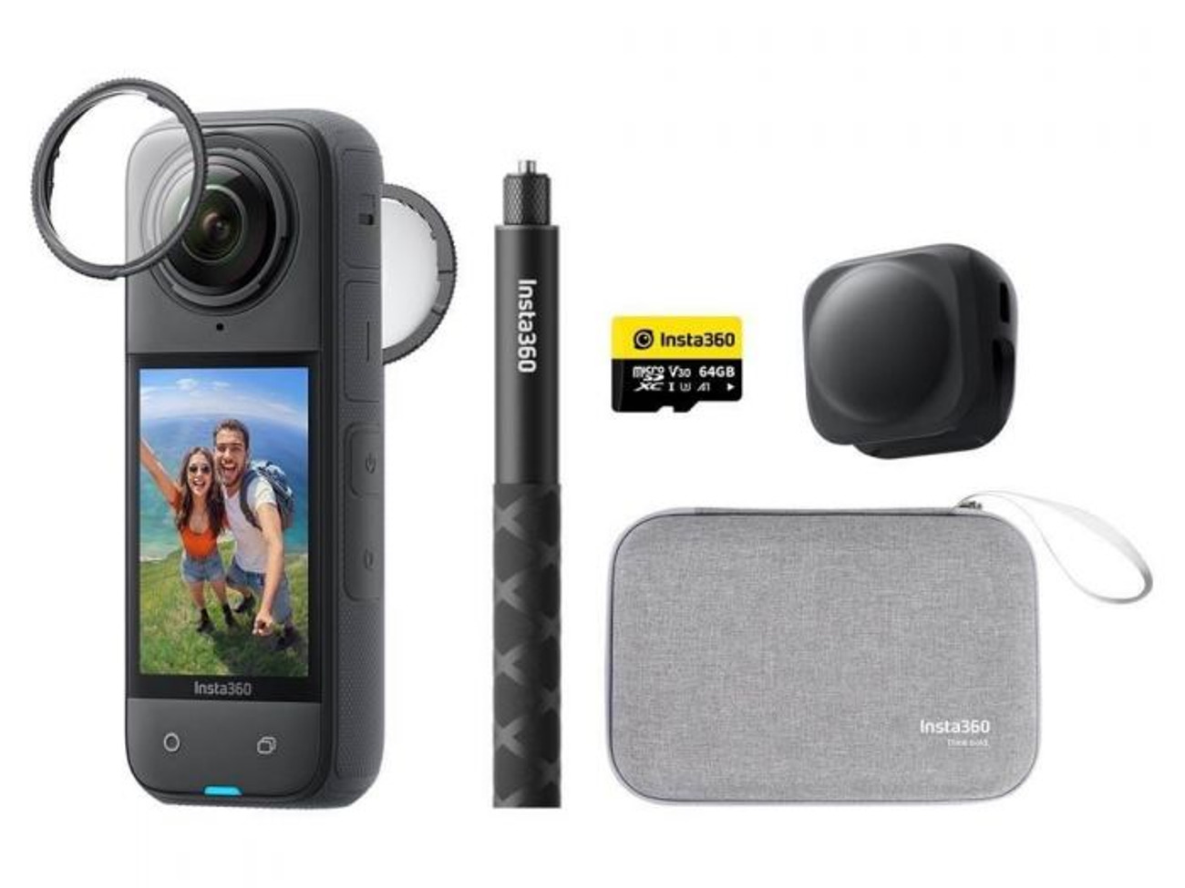Insta360 x4-8k waterproof 360 action camera + 3m selfie stick invisible drone x3 go pro