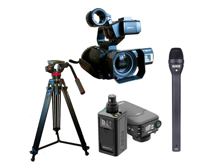Interview camera kit 2 - sony x70, tripod, handheld mic