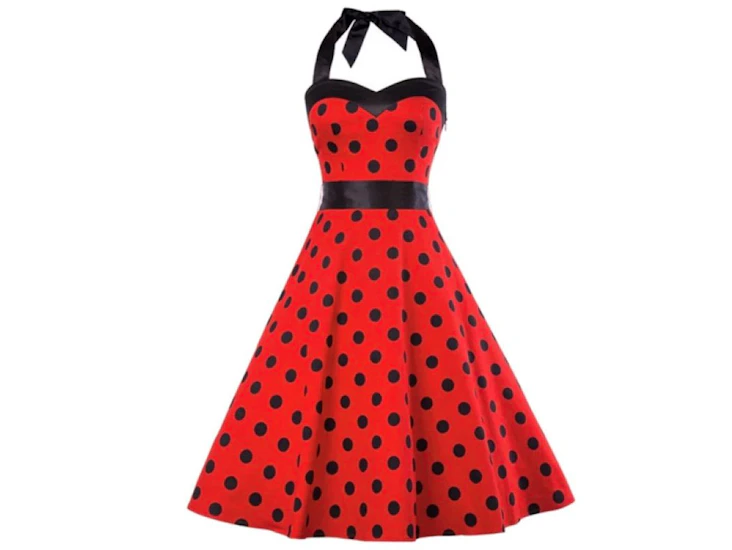 J43 1950's dress, red polka dot,