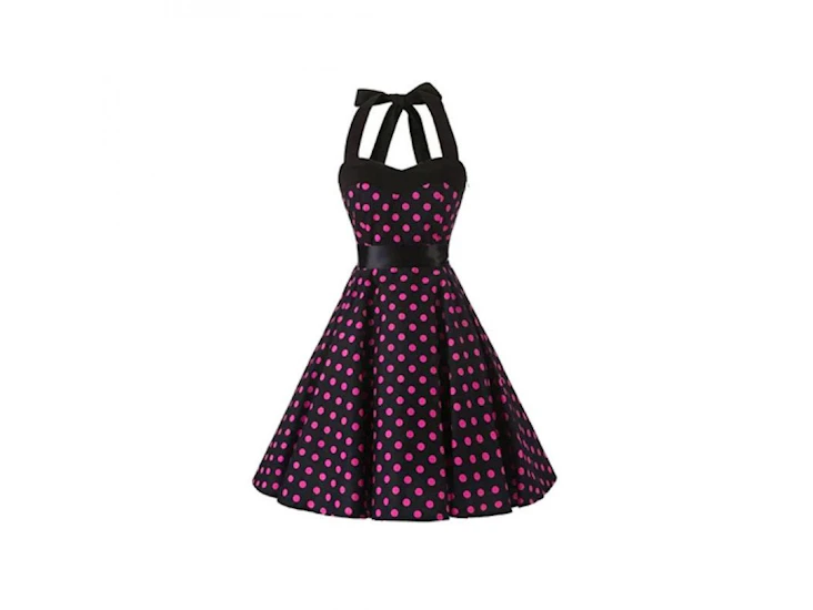 J44 1950's dress, pink polka dot