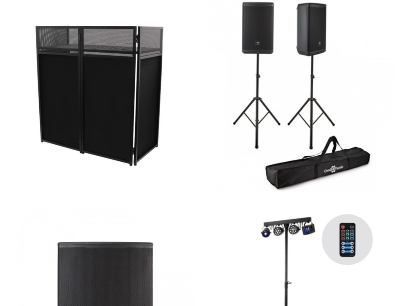 Jbl's eon15' x2 act. speakers-eon18s x1 subwoofer, wireless microphone, dj
