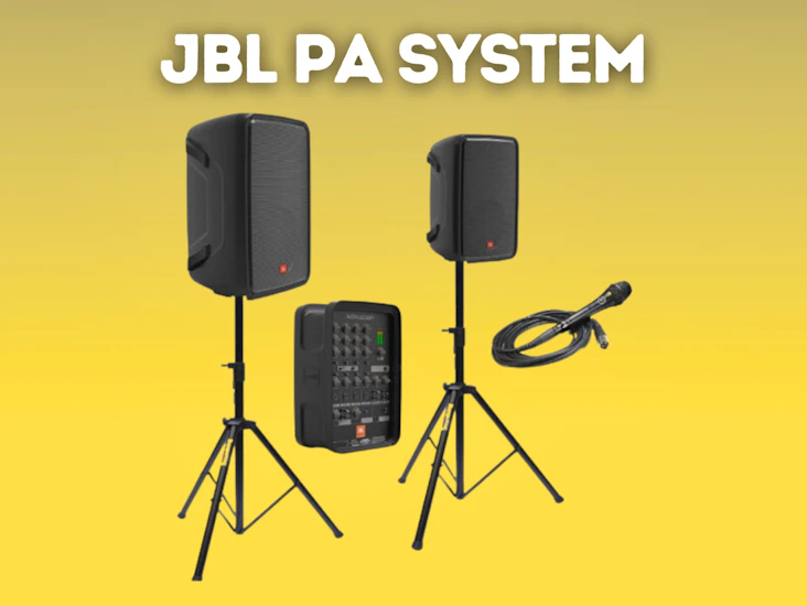 Jbl eon208p portable pa system - speakers and microphone