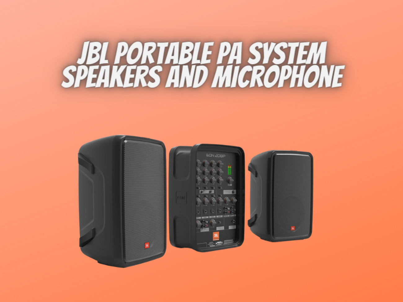 Jbl pa system speakers & microphone cable bluetooth eon208p