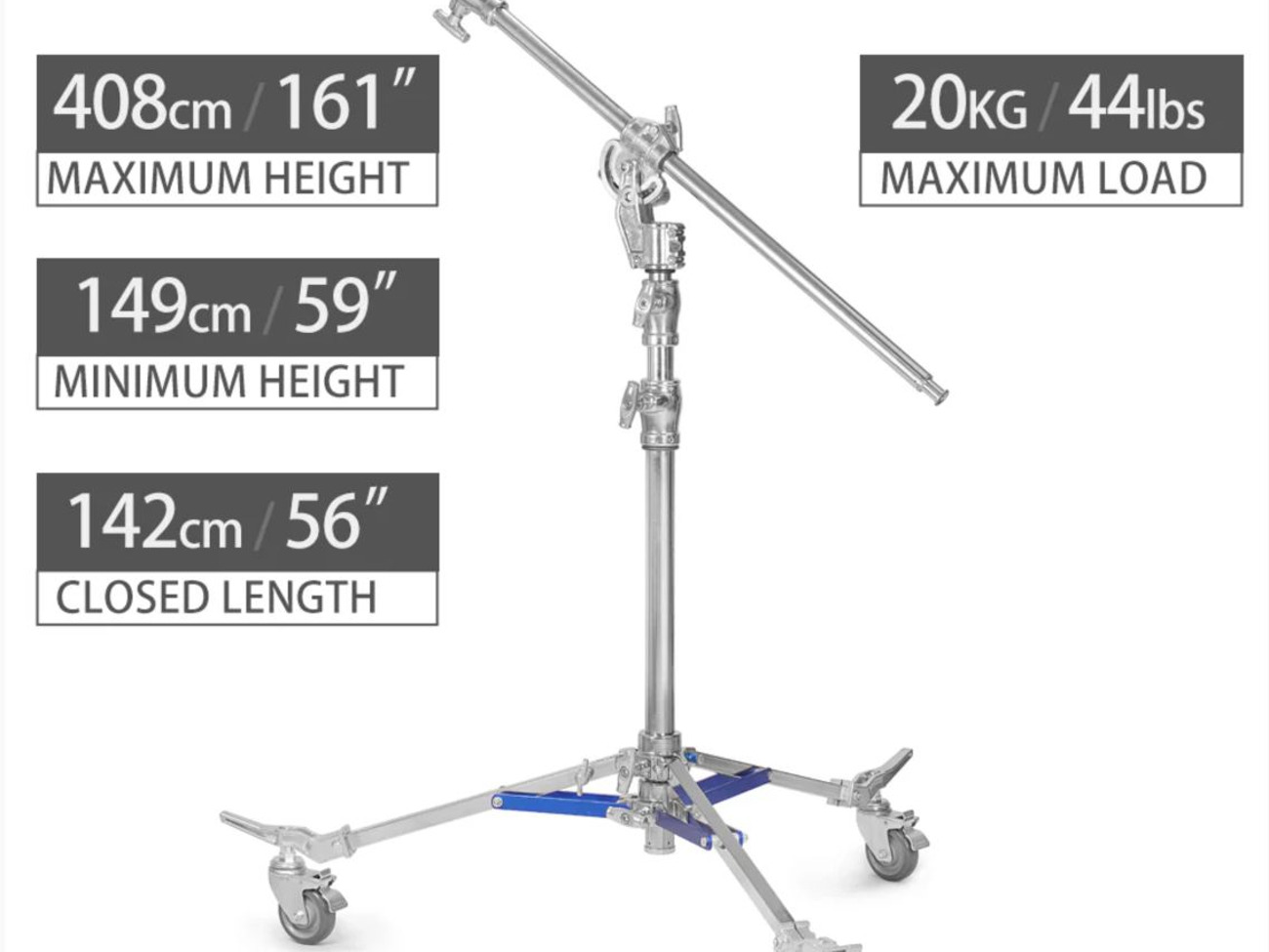 Junior roller stand with boom arm (2 available)