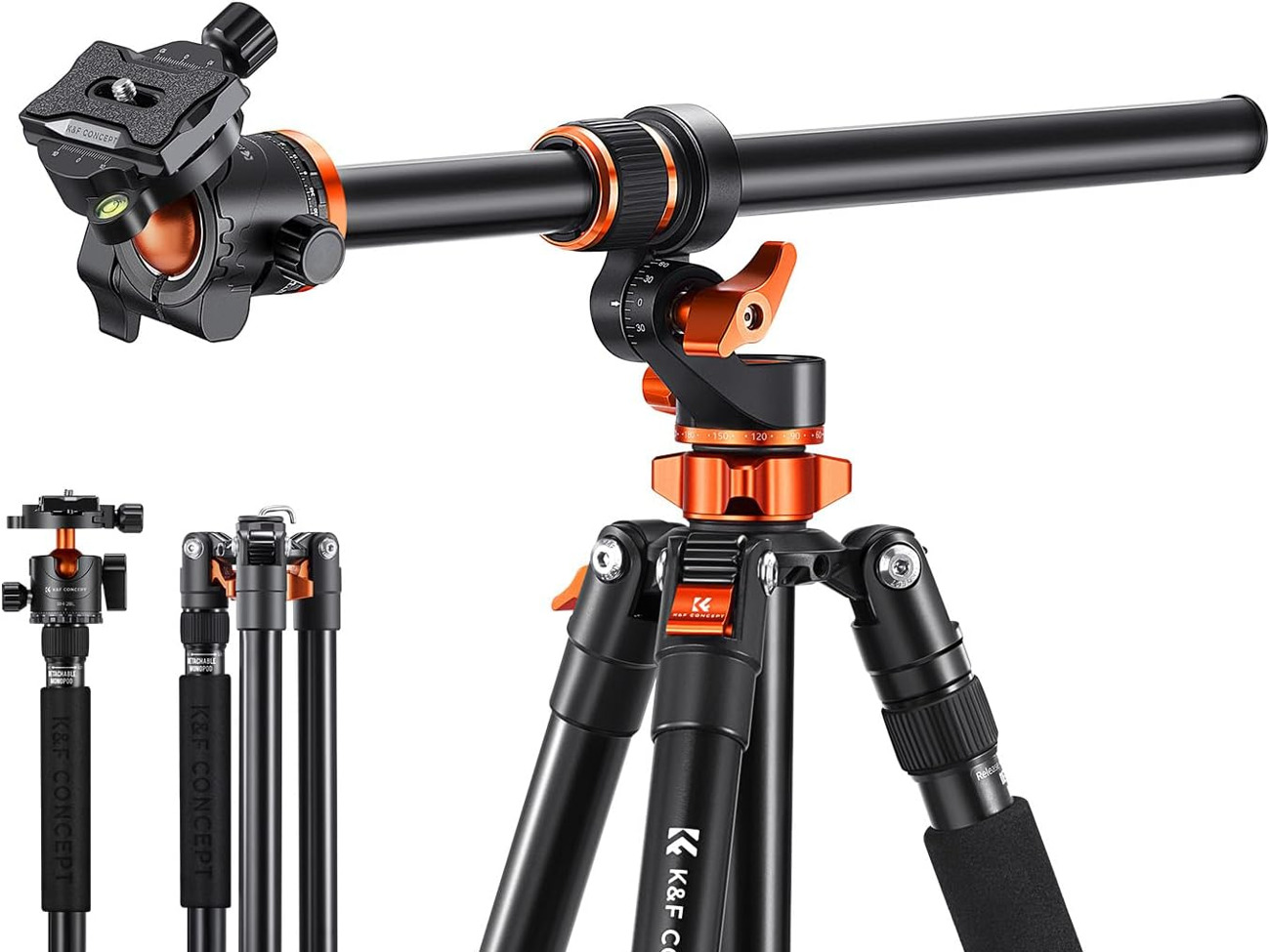 Overhead  tripod 90", k&f concept 90", 360° rotatable 
