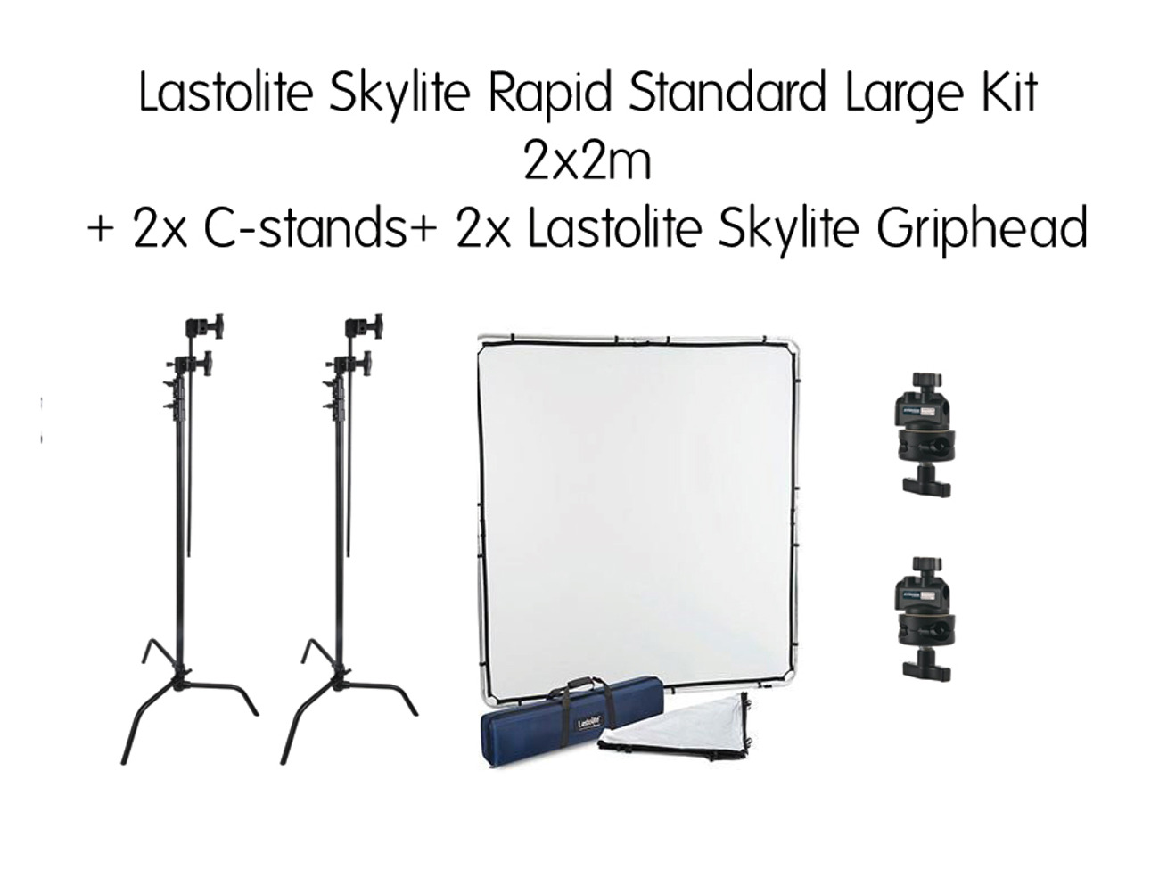 Lastolite skylite rapid large kit 2x2m + c-stands + grip