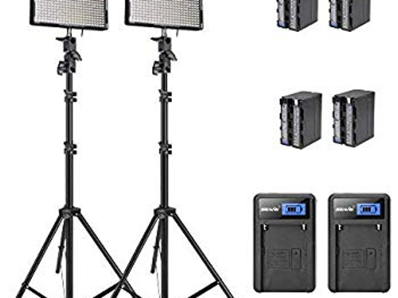 Led aputure amaran al528 studio lighting kit with umbrellas