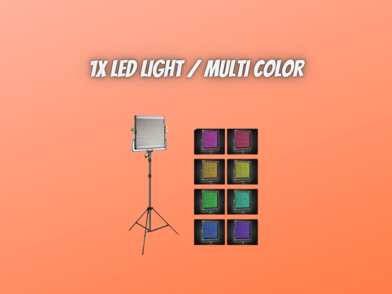 1x led light video rgb 4 - lights / multi colour / bi color